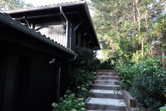Maison en bois intégrée dans la pinède